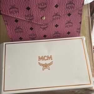 MCM GWP PINK Monogram Envelope Clutch